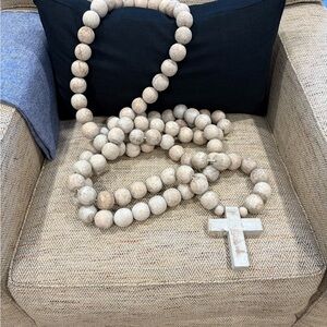 Wooden Bead Rosary with Cross